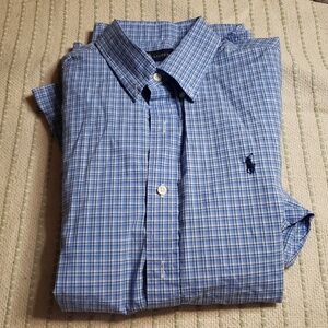 Ralph Lauren men's blue/white button down longsleeve large